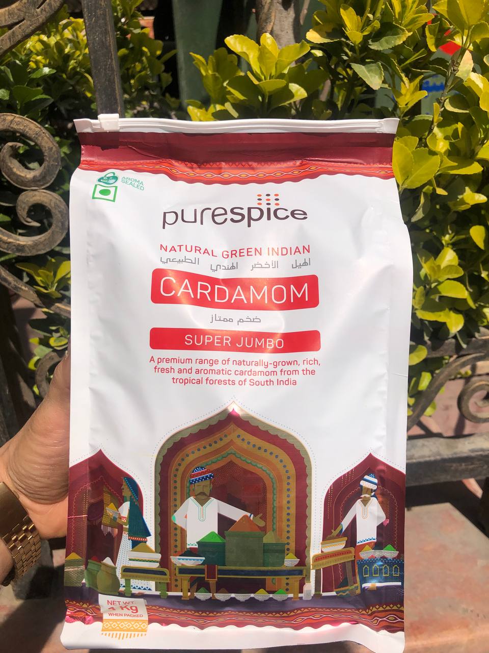 هل پیور اسپایس قرمز جانبو+ارسال رایگان 6 هل پیوراسپایس جانبو سایز دانه های 8+ میل درشت و سبز پک یک کیلویی5